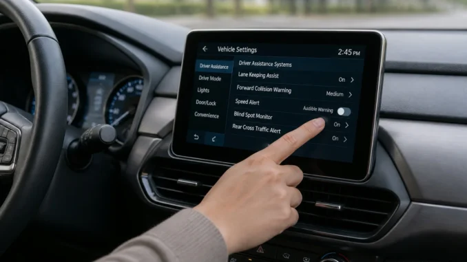 Reglages du vehicule dans une voiture moderne